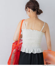 Amphibious OUT BRA Summer Ruffled Ruffled Vest with Chest Pad Rash Guard