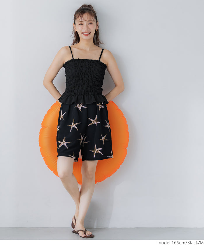 Amphibious OUT BRA Summer Ruffled Ruffled Vest with Chest Pad Rash Guard