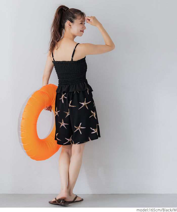 Amphibious OUT BRA Summer Ruffled Ruffled Vest with Chest Pad Rash Guard