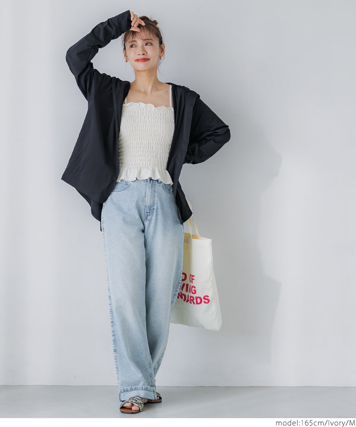 Amphibious OUT BRA Summer Ruffled Ruffled Vest with Chest Pad Rash Guard