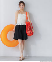 Amphibious OUT BRA Summer Ruffled Ruffled Vest with Chest Pad Rash Guard