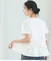 Silky touch ruffled short-sleeved babydoll top