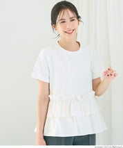 Silky touch ruffled short-sleeved babydoll top