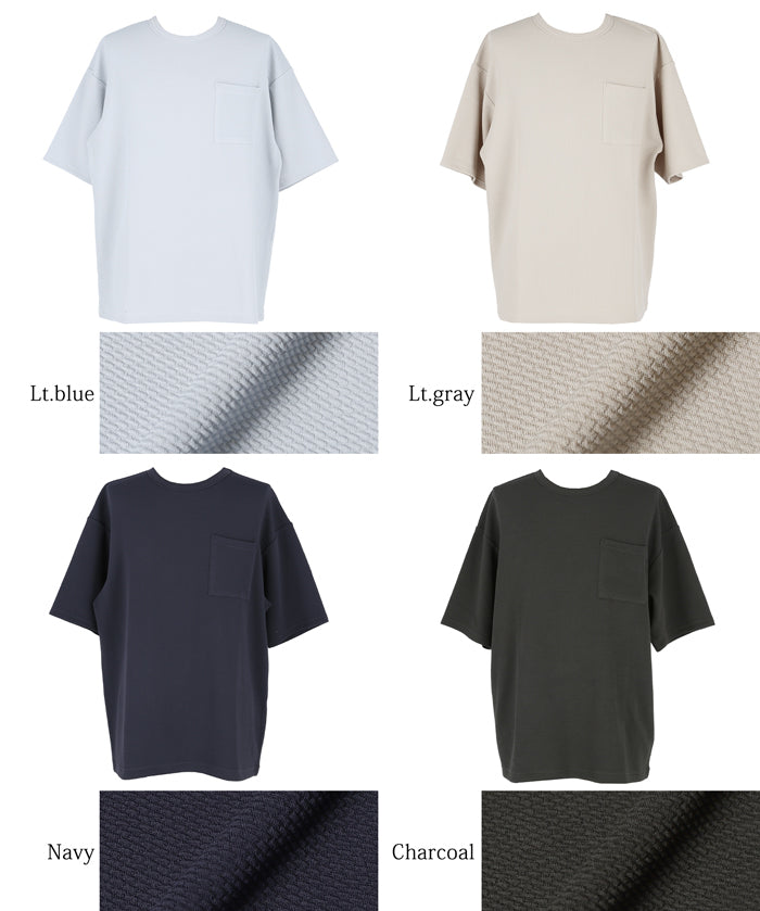 【Embossed function】Men's chest pocket short-sleeved top