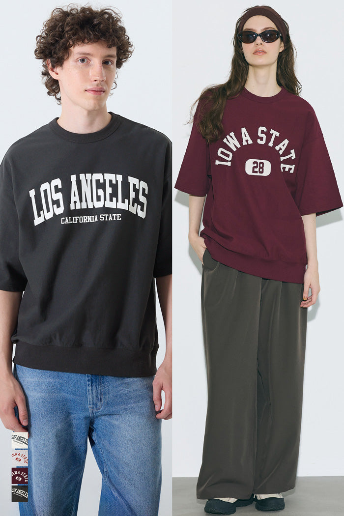 Men's unisex English logo short-sleeved Sweatshirt