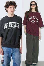 Men's unisex English logo short-sleeved Sweatshirt