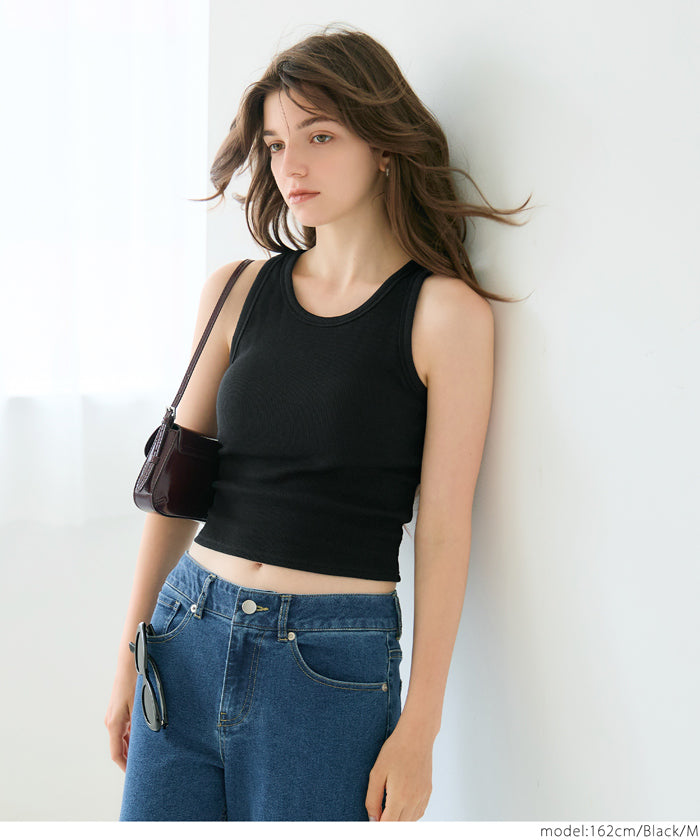 OUT BRA short hooded ribbed vest