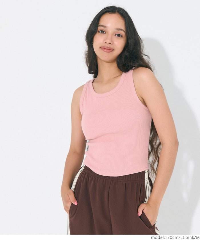 OUT BRA short hooded ribbed vest