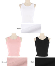 OUT BRA short hooded ribbed vest