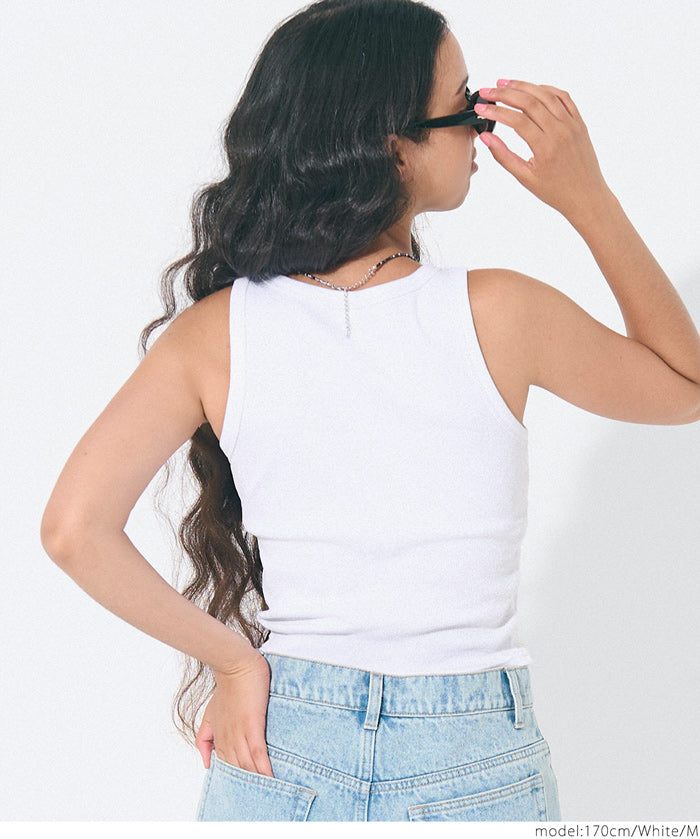 OUT BRA short hooded ribbed vest