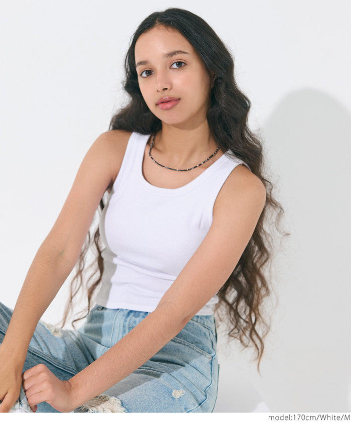 OUT BRA short hooded ribbed vest