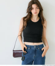 OUT BRA short hooded ribbed vest