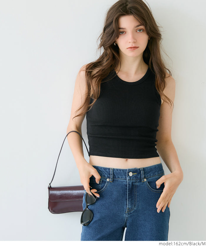 OUT BRA short hooded ribbed vest