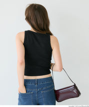 OUT BRA short hooded ribbed vest