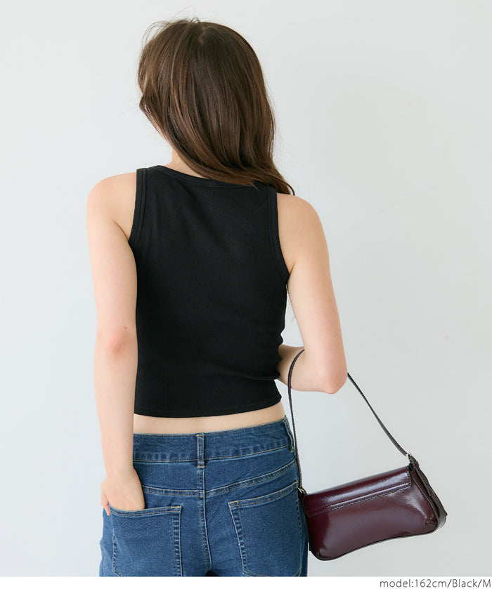 OUT BRA short hooded ribbed vest