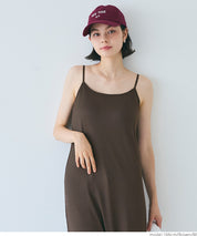 OUT BRA Silky fabric hooded spaghetti-strap dress