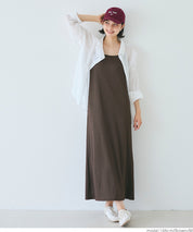 OUT BRA Silky fabric hooded spaghetti-strap dress