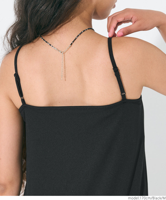 OUT BRA Silky fabric hooded spaghetti-strap dress