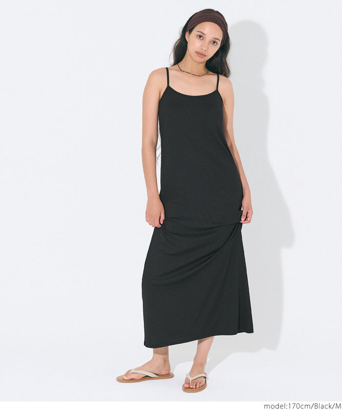 OUT BRA Silky fabric hooded spaghetti-strap dress