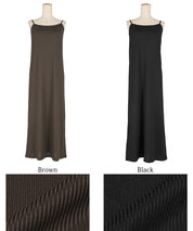 OUT BRA Silky fabric hooded spaghetti-strap dress