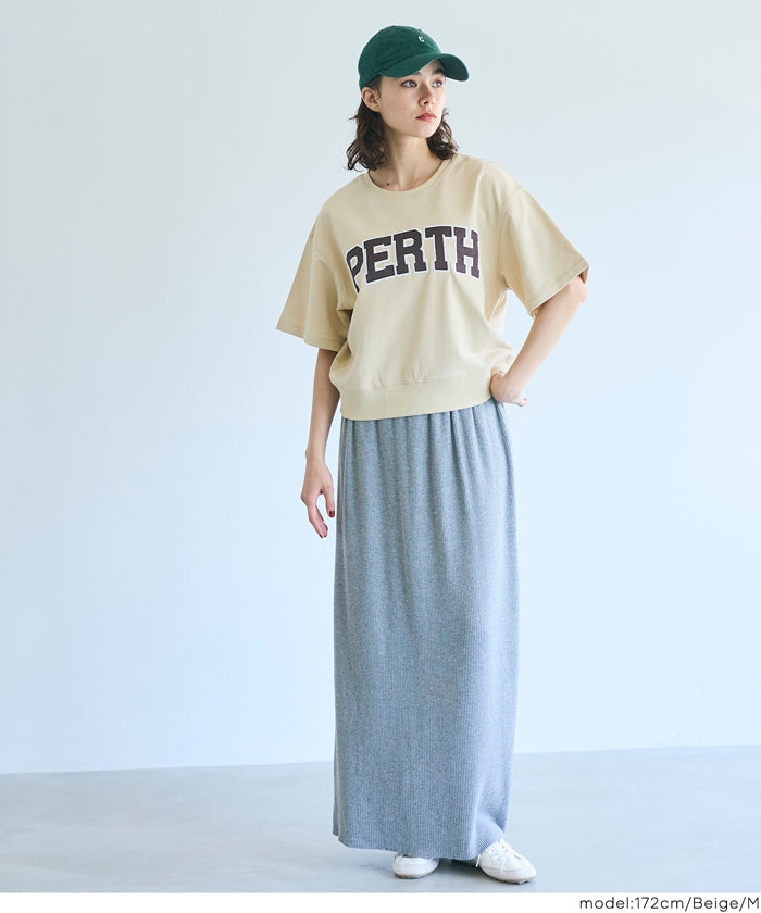 Short-sleeved sweatshirt with English logo