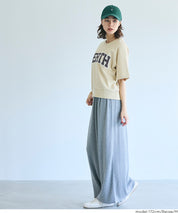 Short-sleeved sweatshirt with English logo