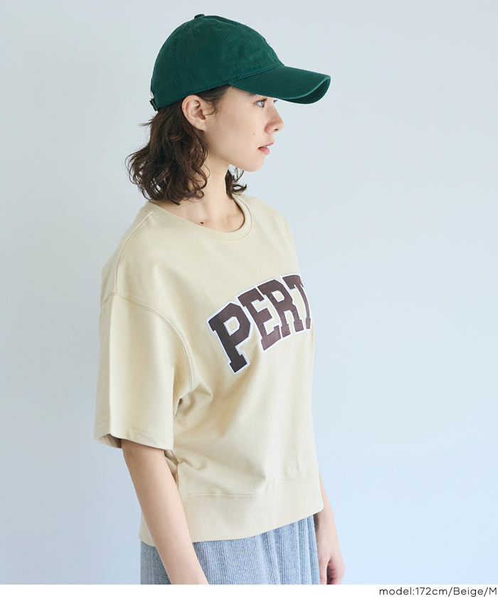Short-sleeved sweatshirt with English logo