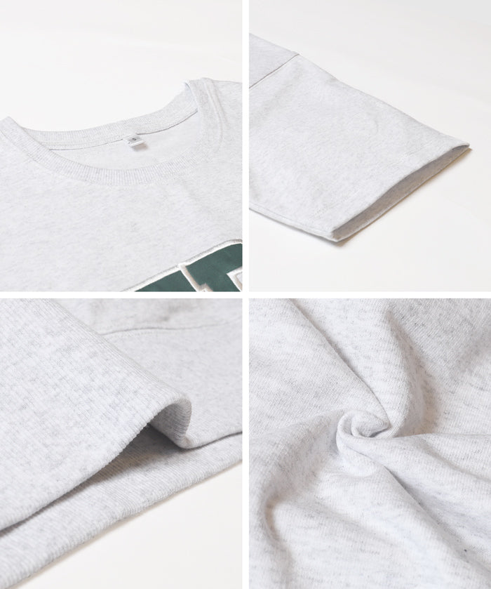 Short-sleeved sweatshirt with English logo