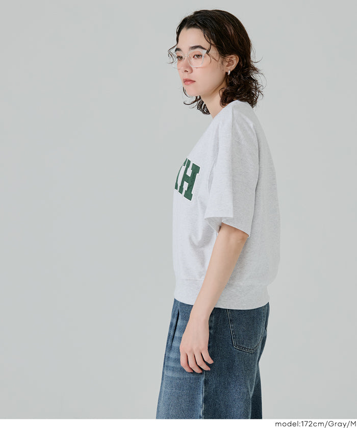 Short-sleeved sweatshirt with English logo