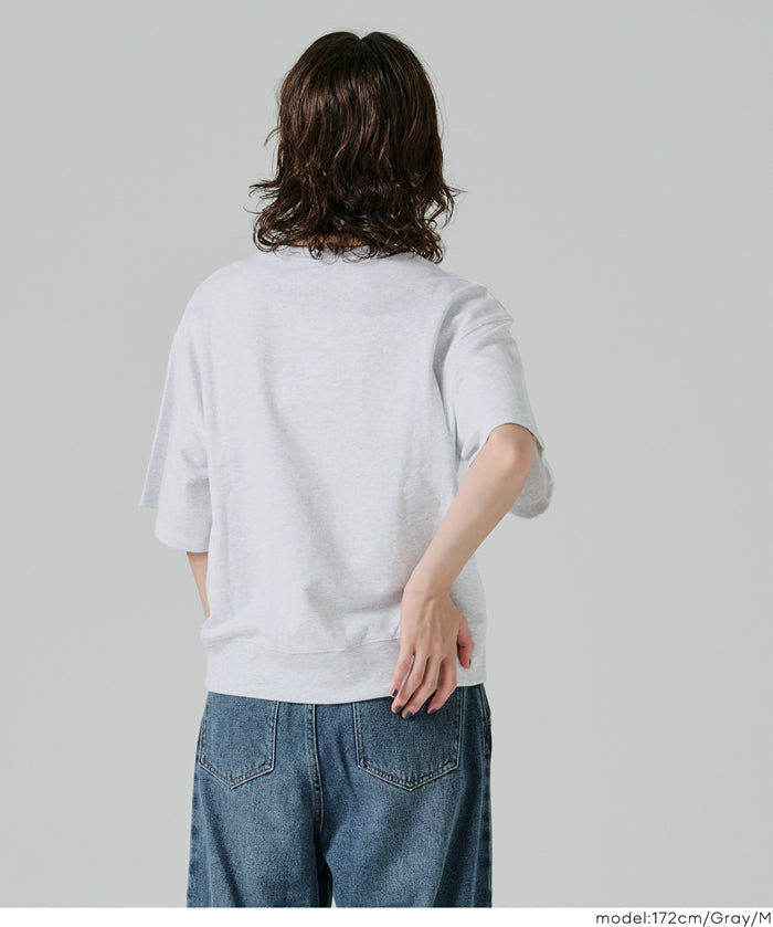 Short-sleeved sweatshirt with English logo