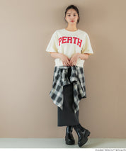 Short-sleeved sweatshirt with English logo