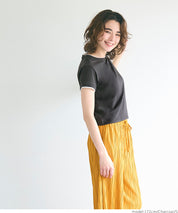 Layered cropped fitted crew neck T-shirt