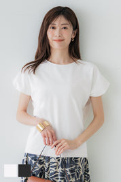 Silky-touch bubble-show top