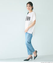 Short-sleeved sweatshirt with English logo and French sleeves