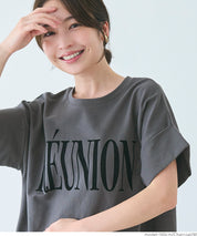 Short-sleeved sweatshirt with English logo and French sleeves