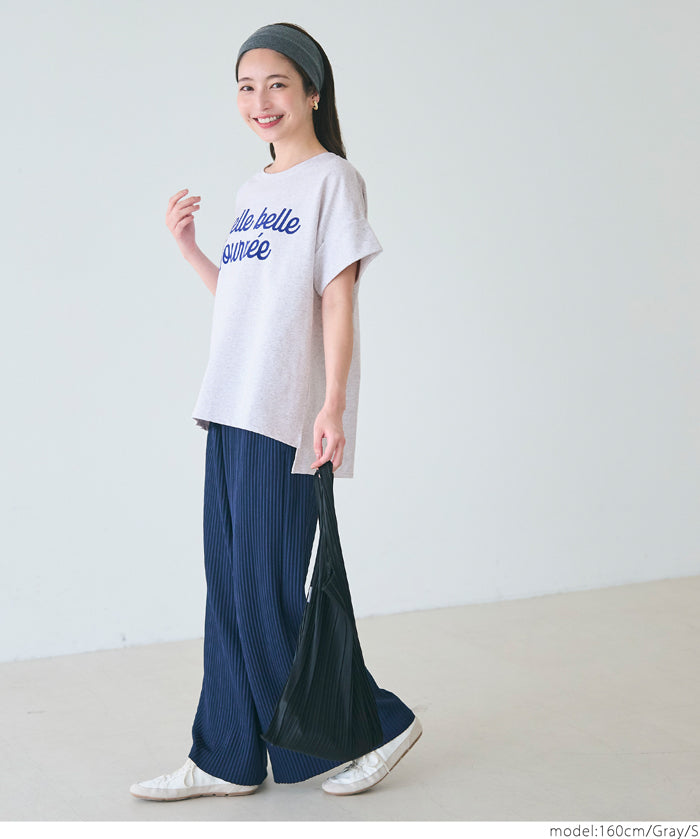 Short-sleeved sweatshirt with English logo and French sleeves