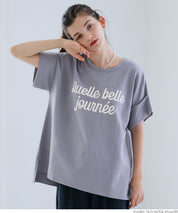 Short-sleeved sweatshirt with English logo and French sleeves