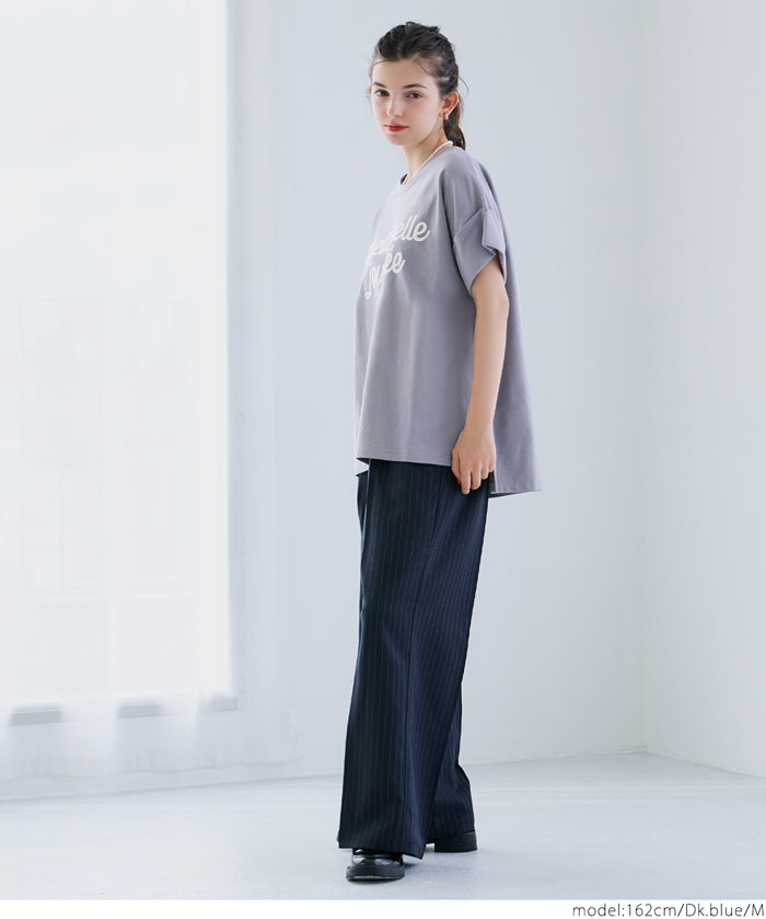 Short-sleeved sweatshirt with English logo and French sleeves