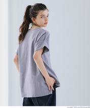 Short-sleeved sweatshirt with English logo and French sleeves