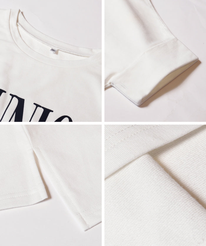 Short-sleeved sweatshirt with English logo and French sleeves