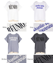 Short-sleeved sweatshirt with English logo and French sleeves