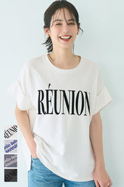 Short-sleeved sweatshirt with English logo and French sleeves