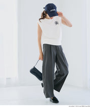 College Style Embroidered Logo Cropped Sleeveless