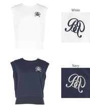 College Style Embroidered Logo Cropped Sleeveless