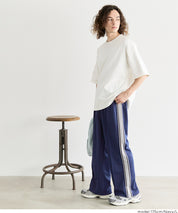 男裝側線條運動風彈性休閒褲