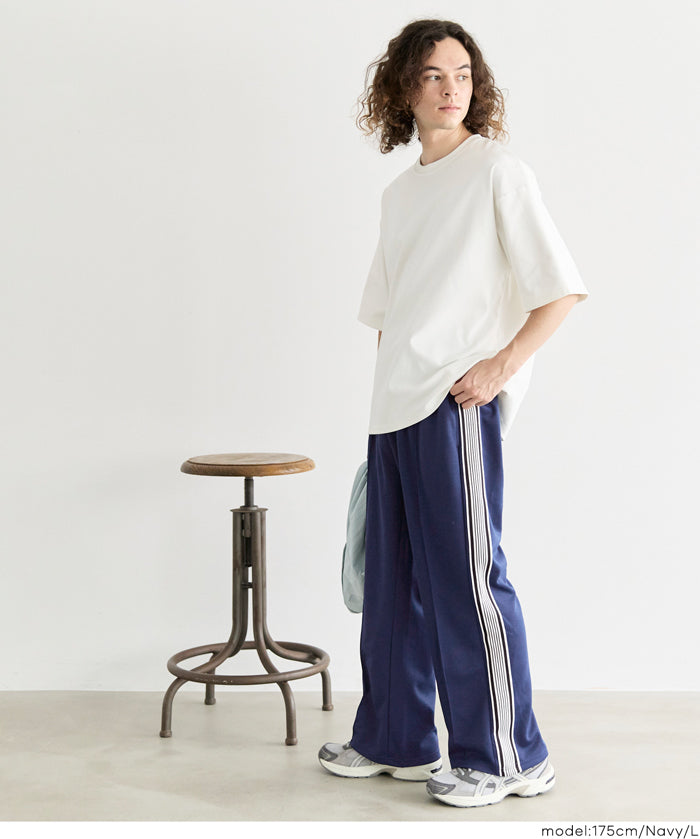 男裝側線條運動風彈性休閒褲