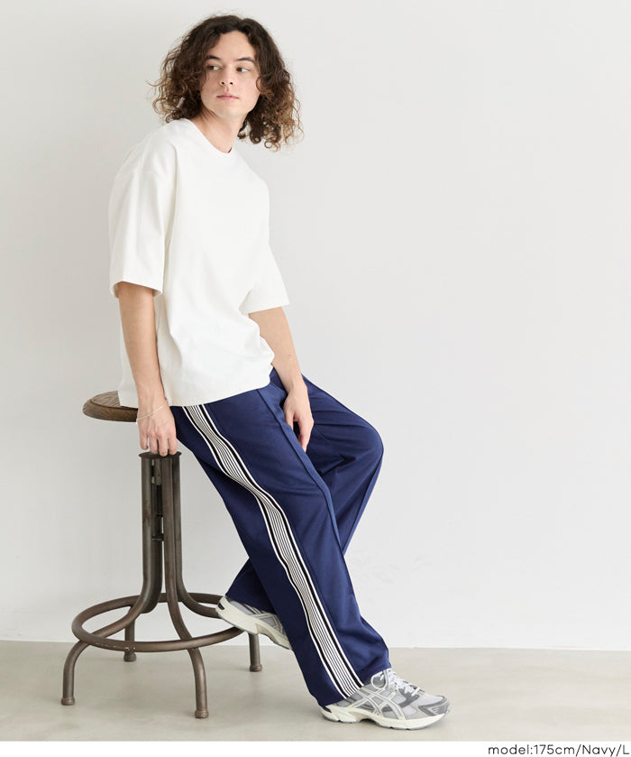 男裝側線條運動風彈性休閒褲