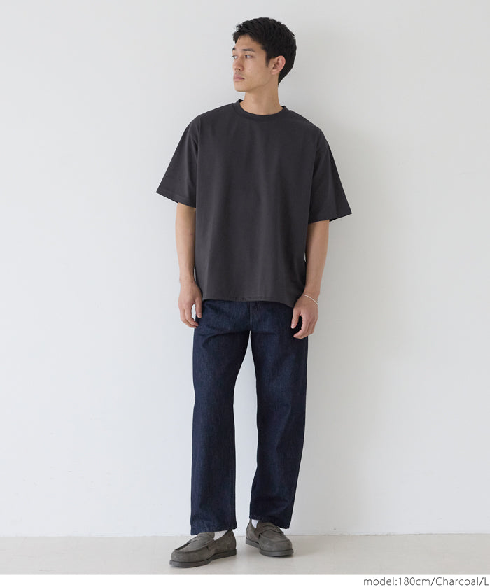 【Heavy Cotton】Men's Basic Crew Neck Short Sleeve Tee Top