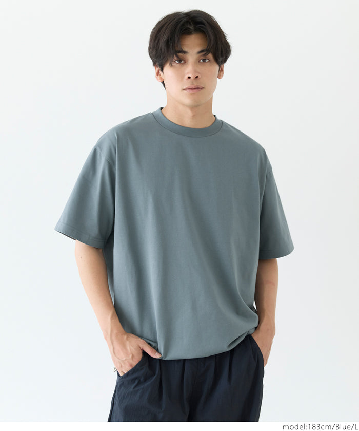 【Heavy Cotton】Men's Basic Crew Neck Short Sleeve Tee Top