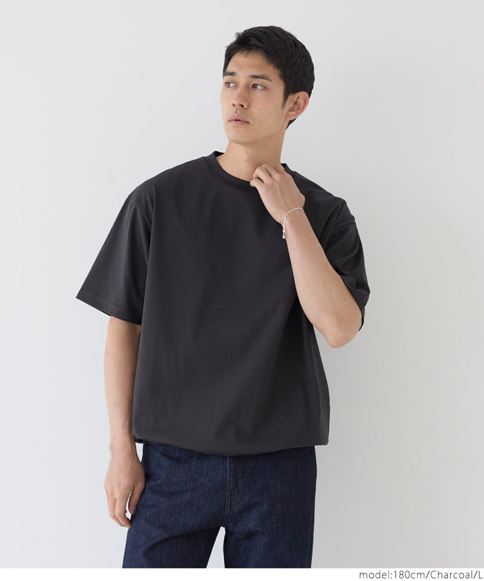 【Heavy Cotton】Men's Basic Crew Neck Short Sleeve Tee Top